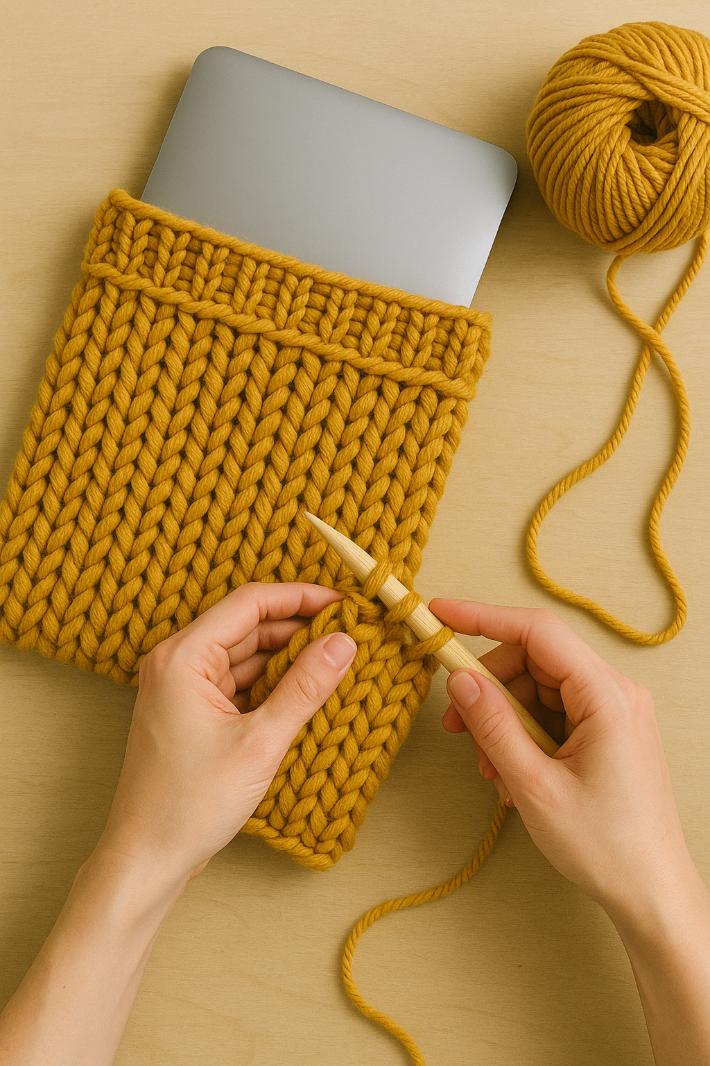 Comment tricoter une pochette ordinateur