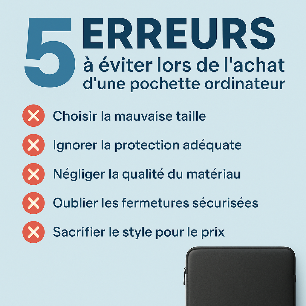 Les 5 erreurs à éviter lors de l'achat d'une pochette ordinateur