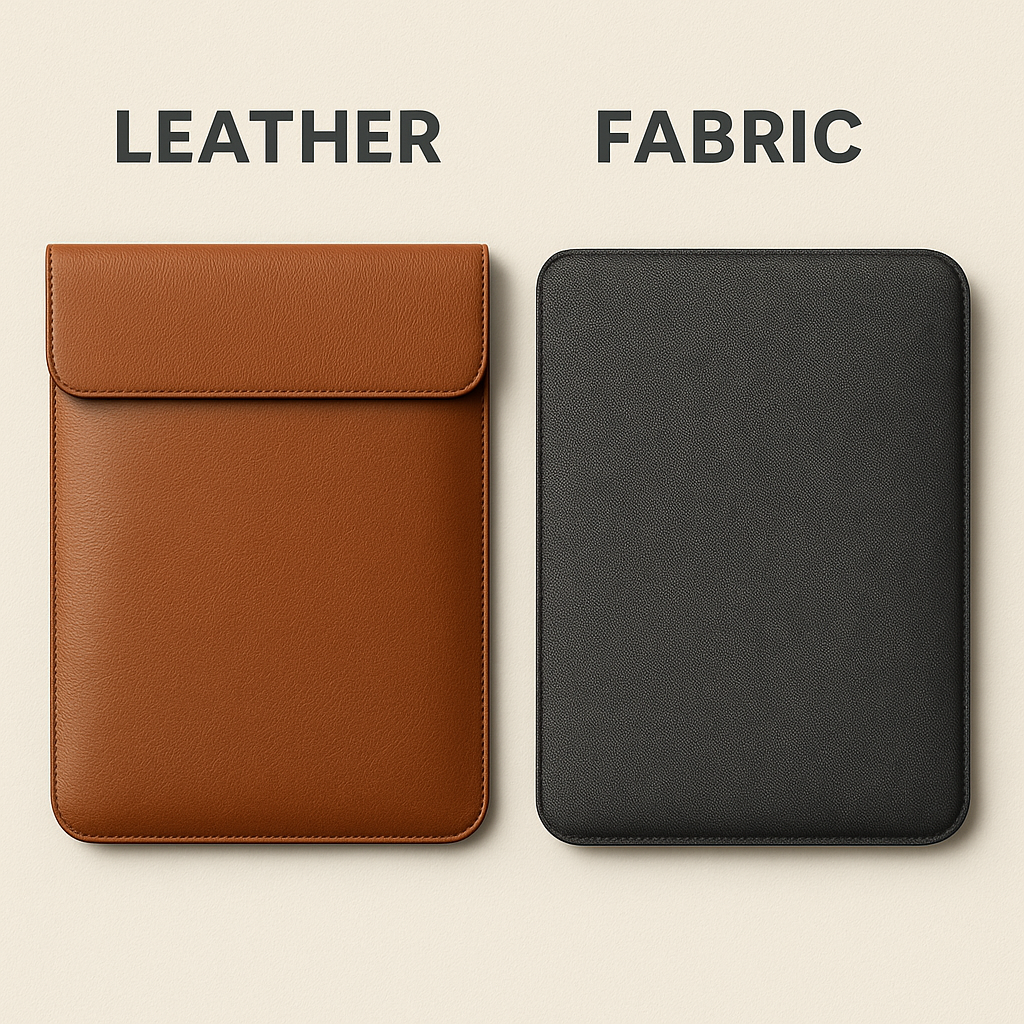 Pochette ordinateur en cuir vs tissu : quelle matière choisir ?