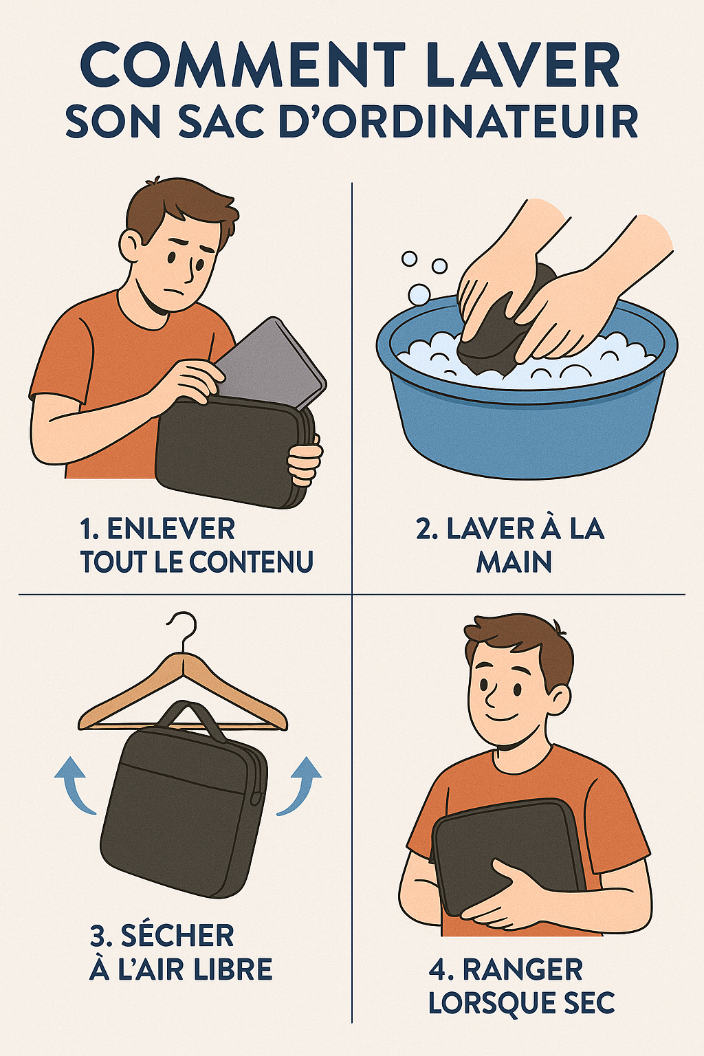 Comment laver un sac d'ordinateur