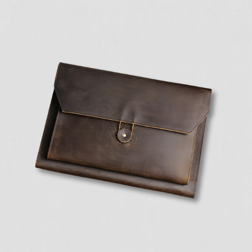 Pochette ordinateur 13 pouces vintage en cuir