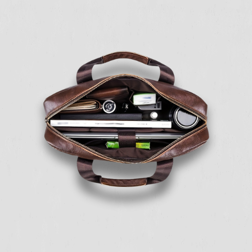 Sac ordinateur portable en cuir à bandoulière
