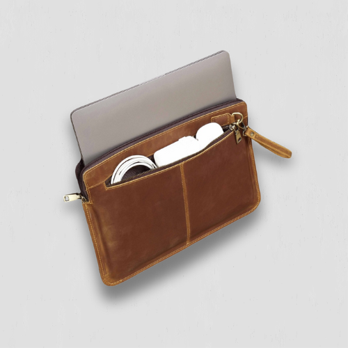 Pochette de protection d'ordinateur en cuir