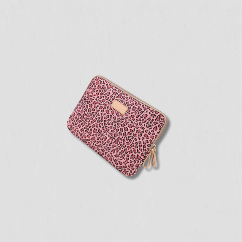Pochette pour femmes en léopard rose