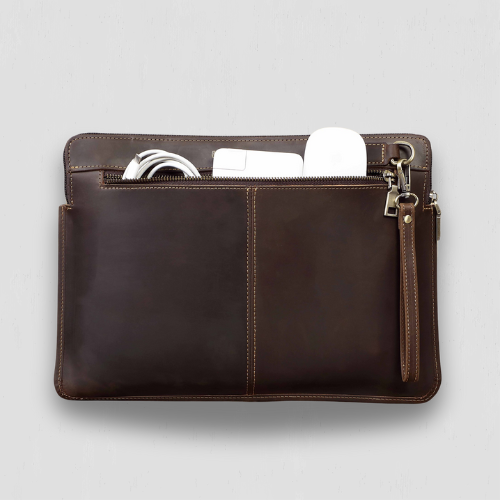 Pochette de protection d'ordinateur en cuir