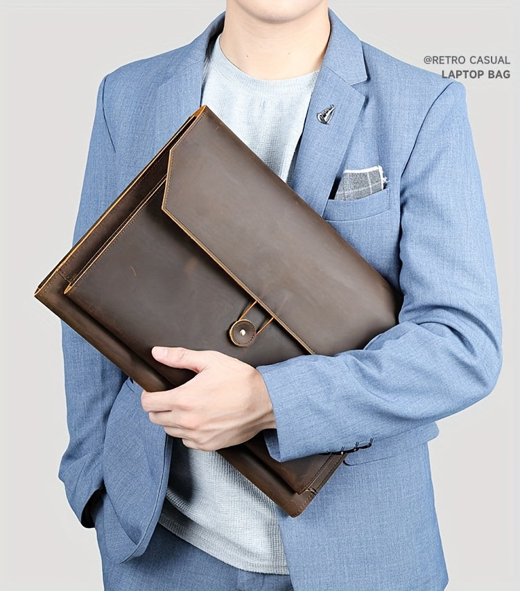 Pochette ordinateur 13 pouces vintage en cuir