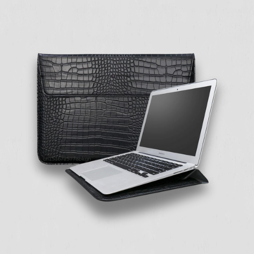 Pochette ordinateur noir en cuir pour MacBook Air 