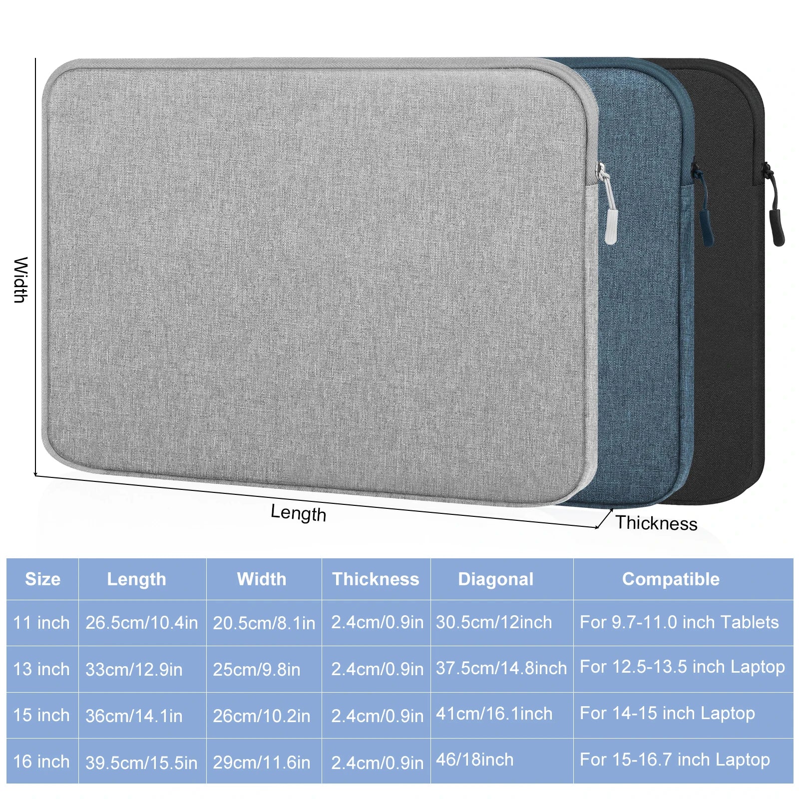 Pochette de protection en nylon pour ordinateur portable