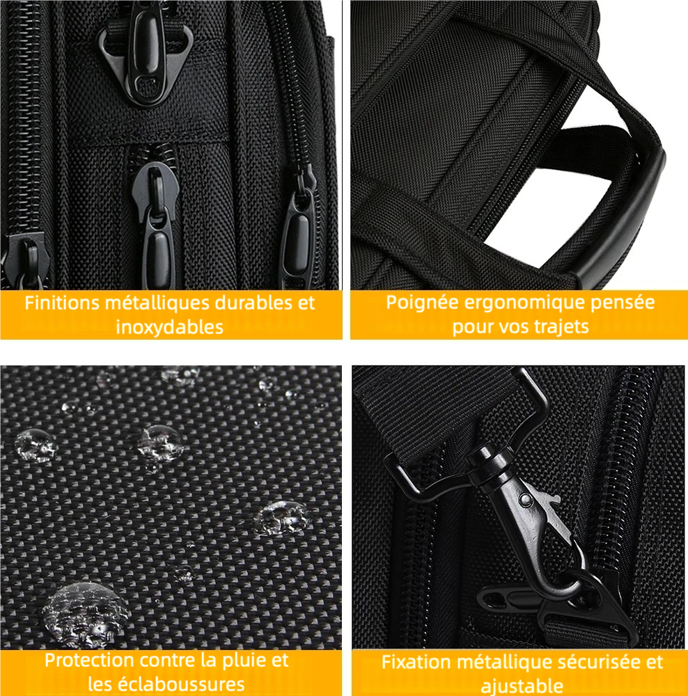 Sacoche ordinateur noir 17 pouces en Nylon