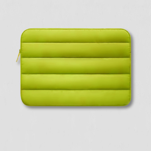 Housse ordinateur jaune verte de 13 pouces matelassée
