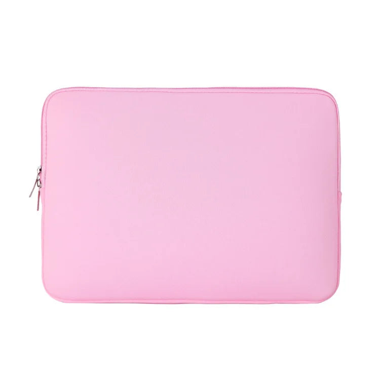 Housse ordinateur rose à zip en coton