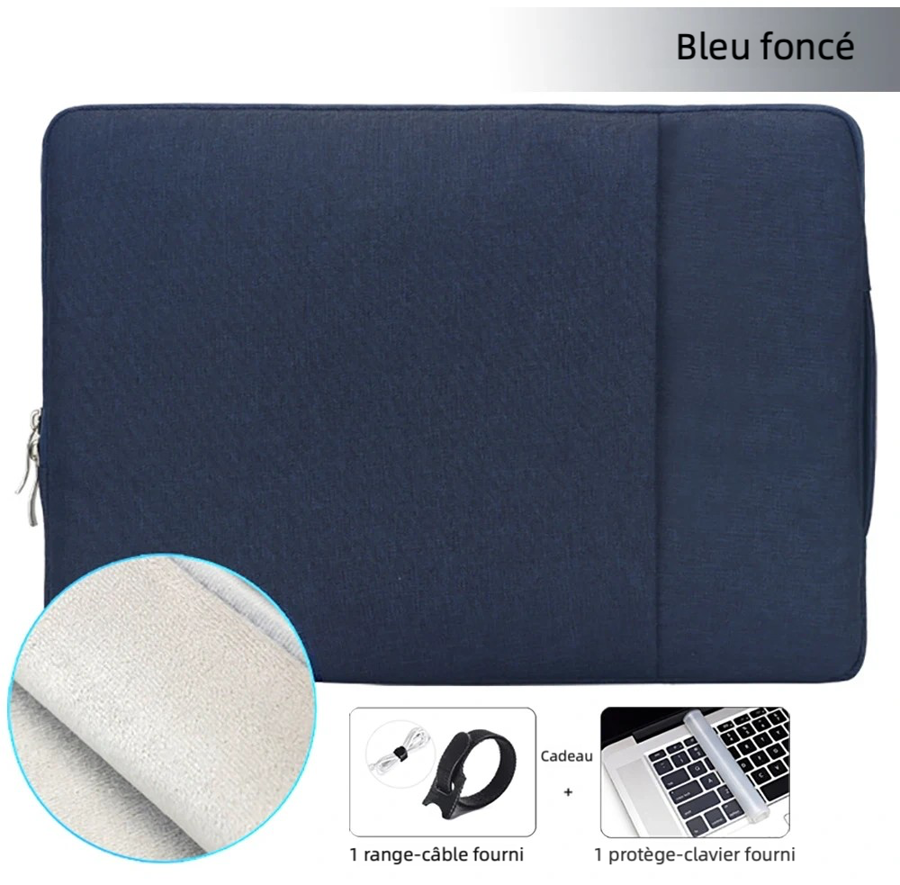 Pochette ordinateur 14 pouces pour aéroport bleu foncé
