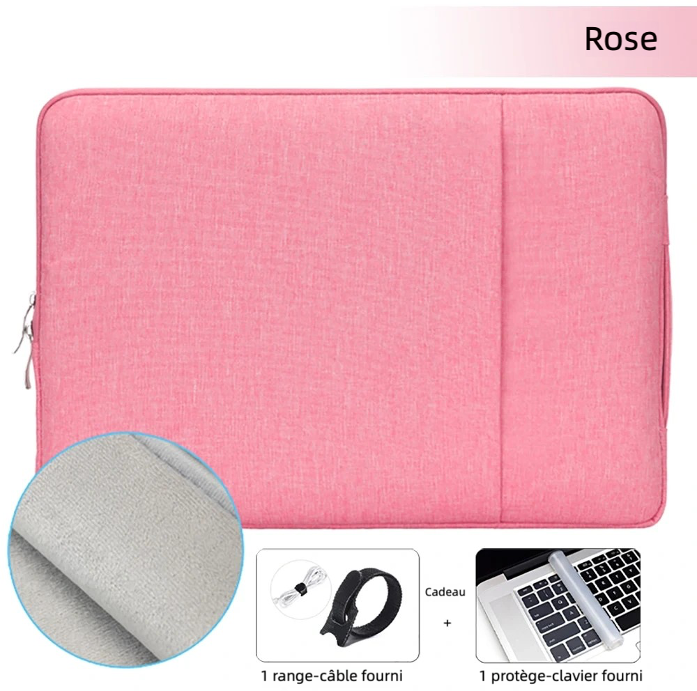 Pochette ordinateur 14 pouces pour aéroport rose