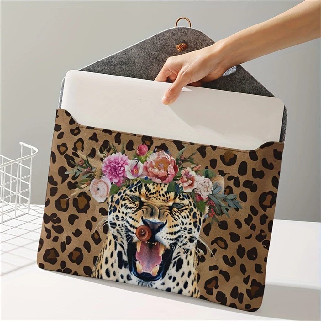 Pochette ordinateur portable à motif guépard