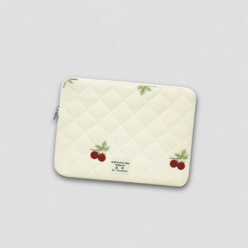 Pochette ordinateur beige 14 pouces fluffy