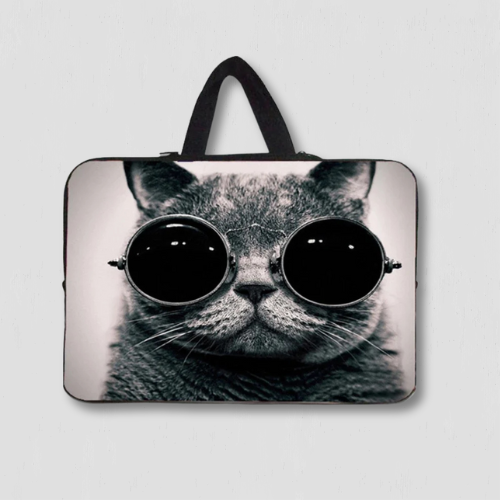 Pochette ordinateur chat imprime