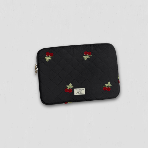 Pochette ordinateur noir 14 pouces fluffy
