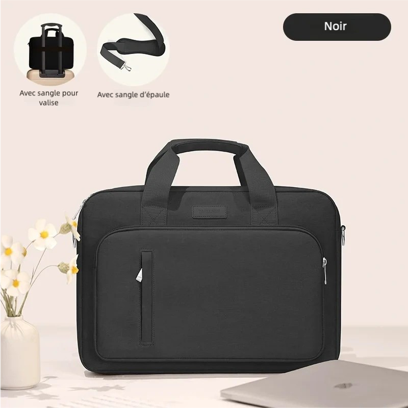 Pochette ordinateur noir femmes à sangle