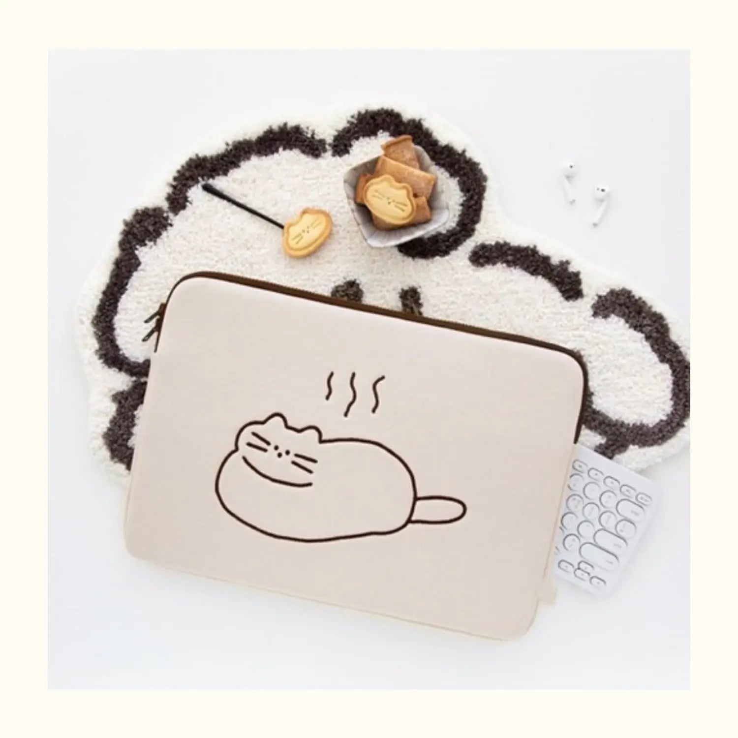 Pochette ordinateur chat kawaï