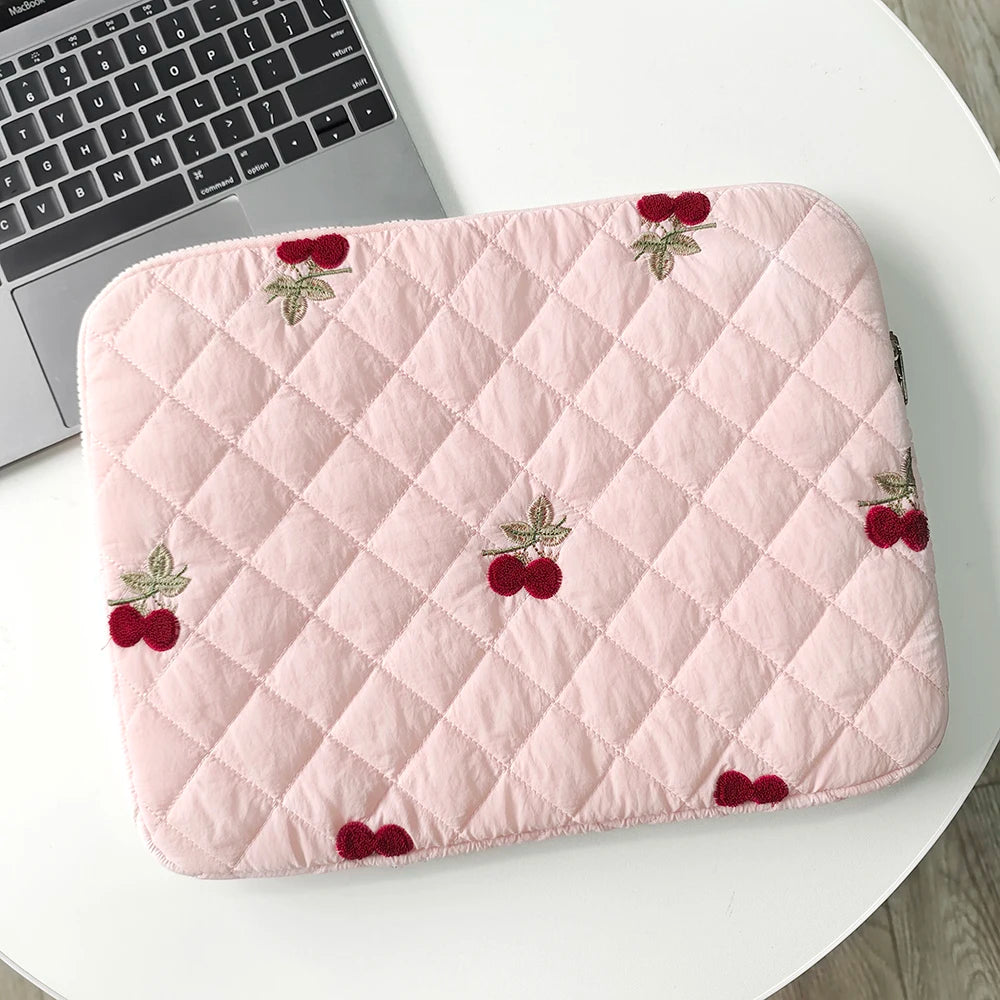 Pochette ordinateur rose 14 pouces fluffy
