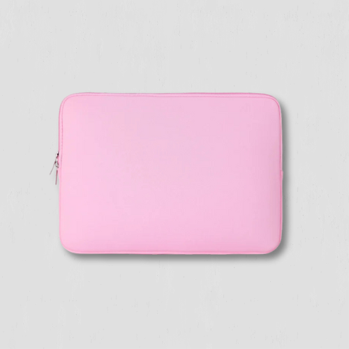 Pochette d'ordinateur rose en coton 13 pouces