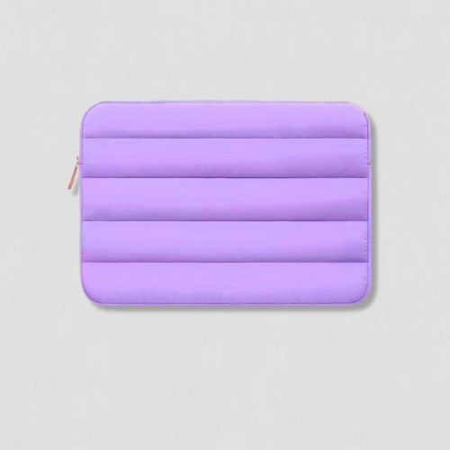 Pochette ordinateur violette matelassée