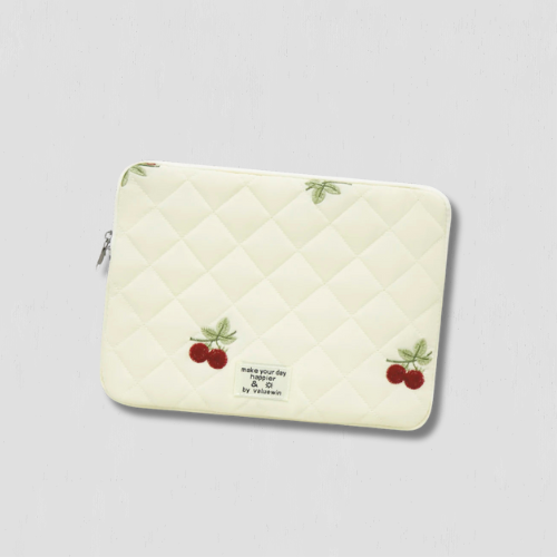 Porte d'ordinateur beige en tissu 16 pouces