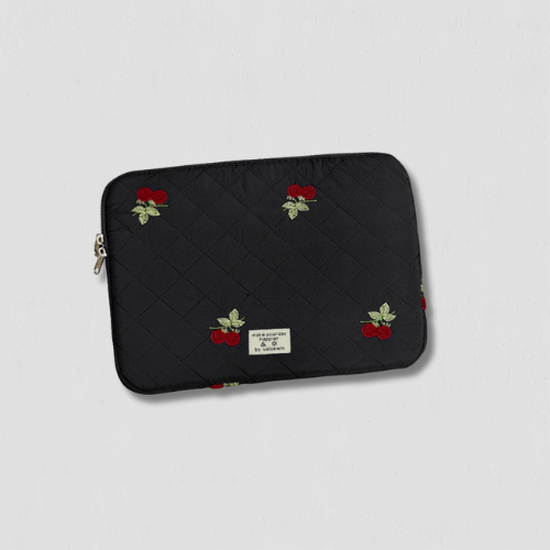 Porte d'ordinateur noir en tissu 16 pouces