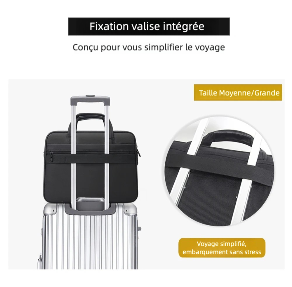 Sacoche ordinateur noir 17 pouces en Nylon