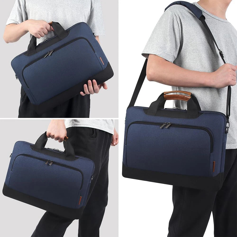 Sacoche ordinateur bleu étanche pour homme