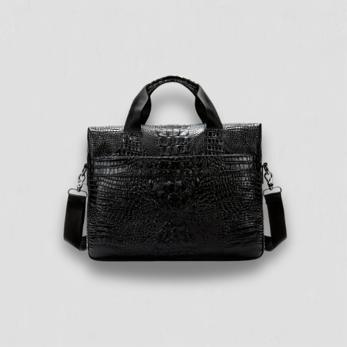 Sacoche ordinateur business en cuir noir