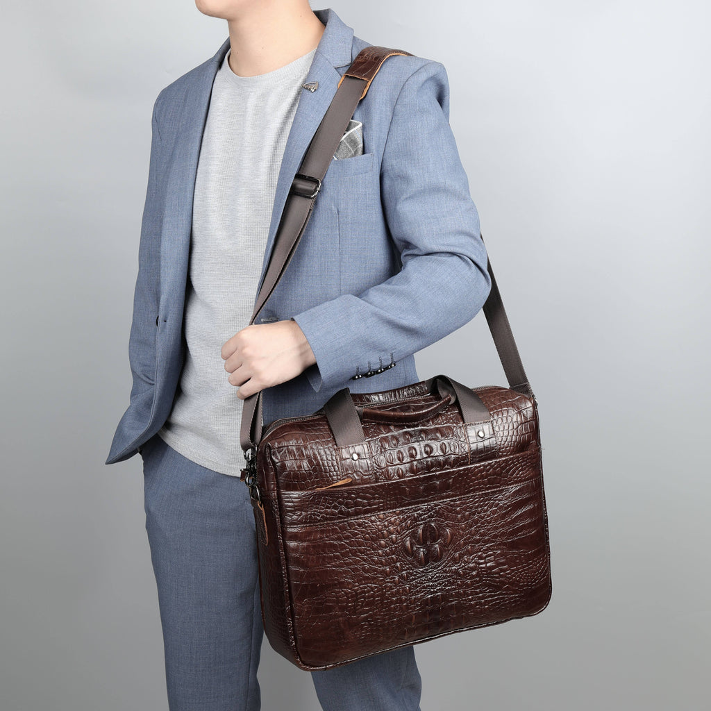 Sacoche ordinateur business en cuir 