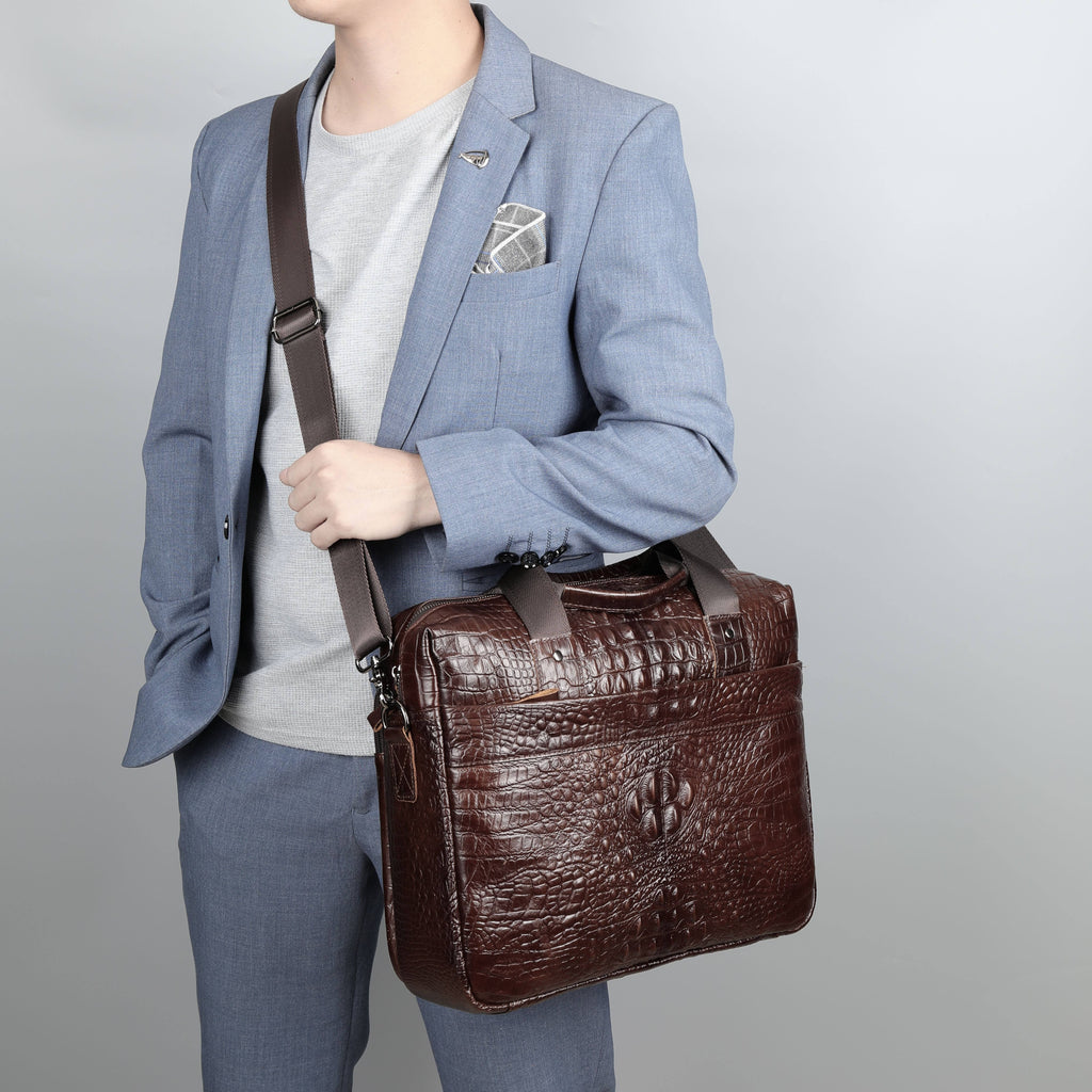 Sacoche ordinateur business en cuir 
