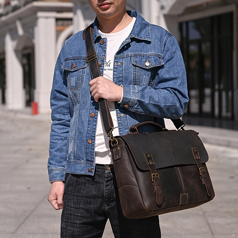 sacoche pour ordinateur portable vintage noir