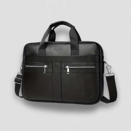 Sacoche noir pour ordinateur en cuir ergonomique 