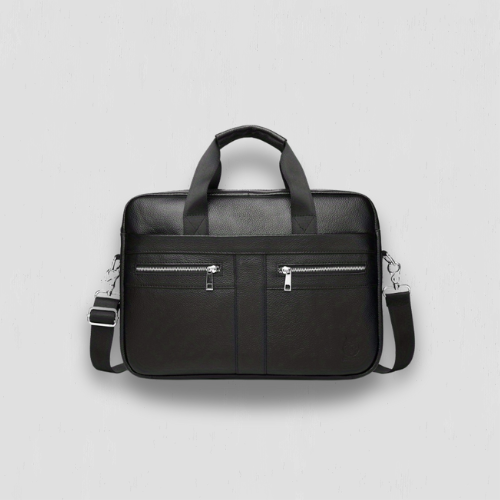Sacoche noir pour ordinateur ergonomique en cuir